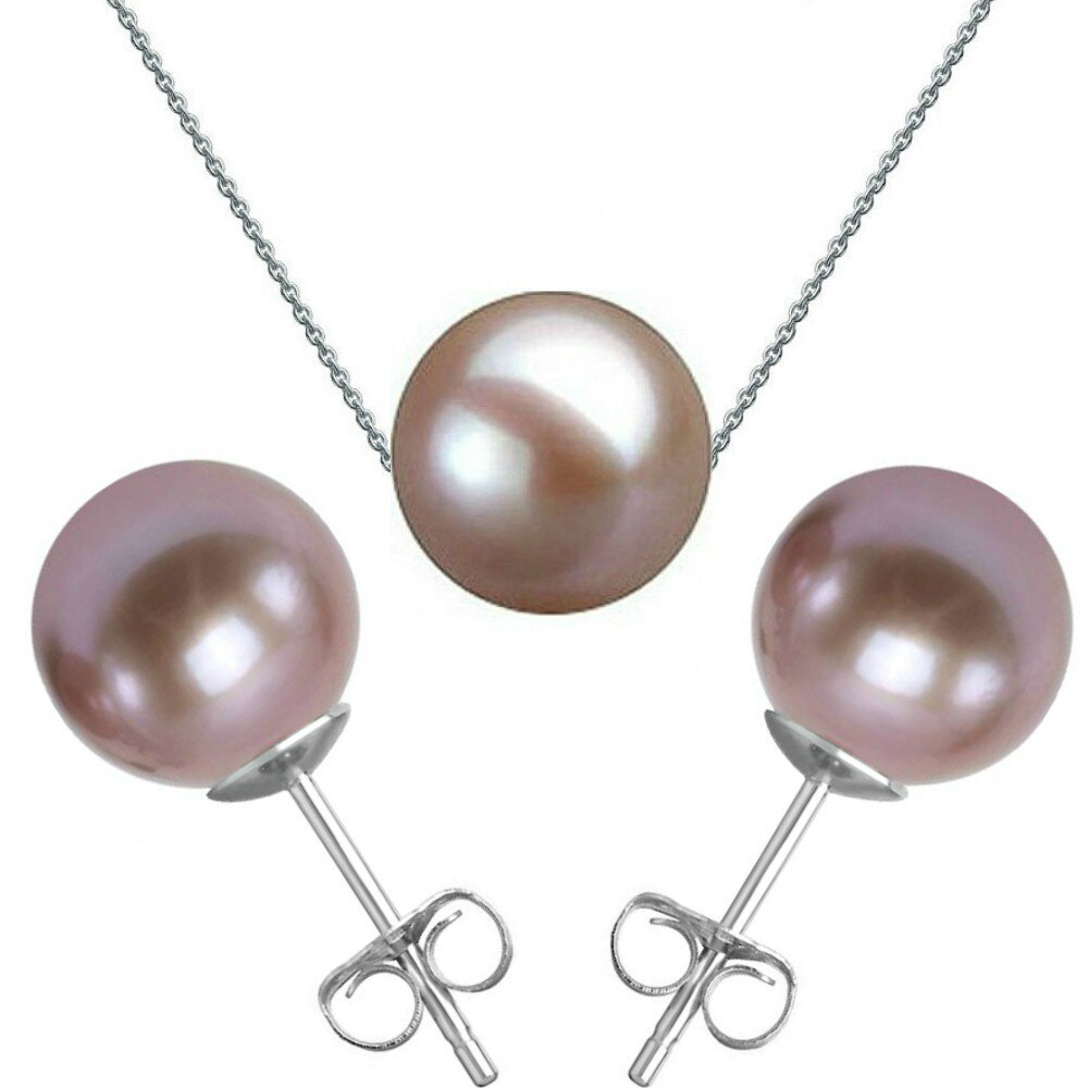 Set Aur Alb si Perle Naturale Premium Lavanda