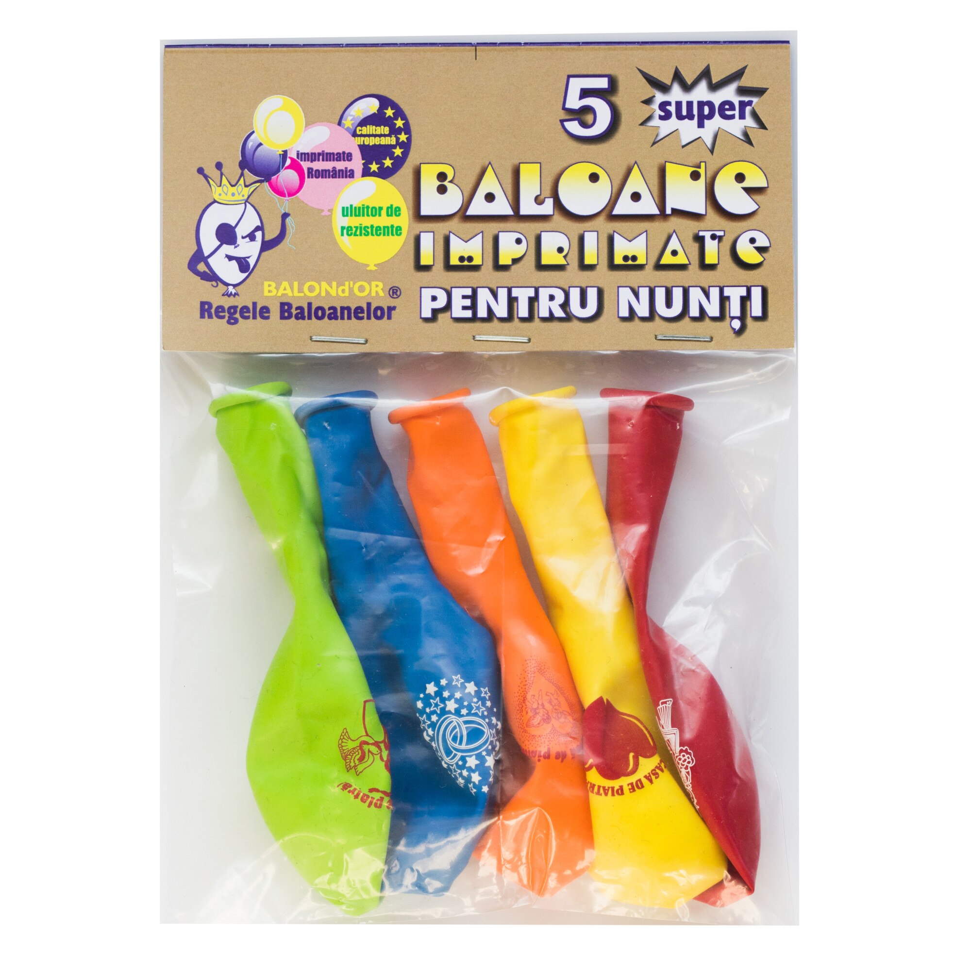 Set 5 baloane latex, nunti, 28cm, FACTO GRAPH