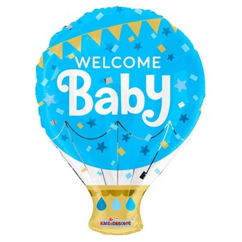 Balon folie - Balon aer cald - Baby Boy, Albastru, 50 cm - Conver USA Balon folie - Balon aer cald - Baby Boy, Albastru, 50 cm - Conver USA