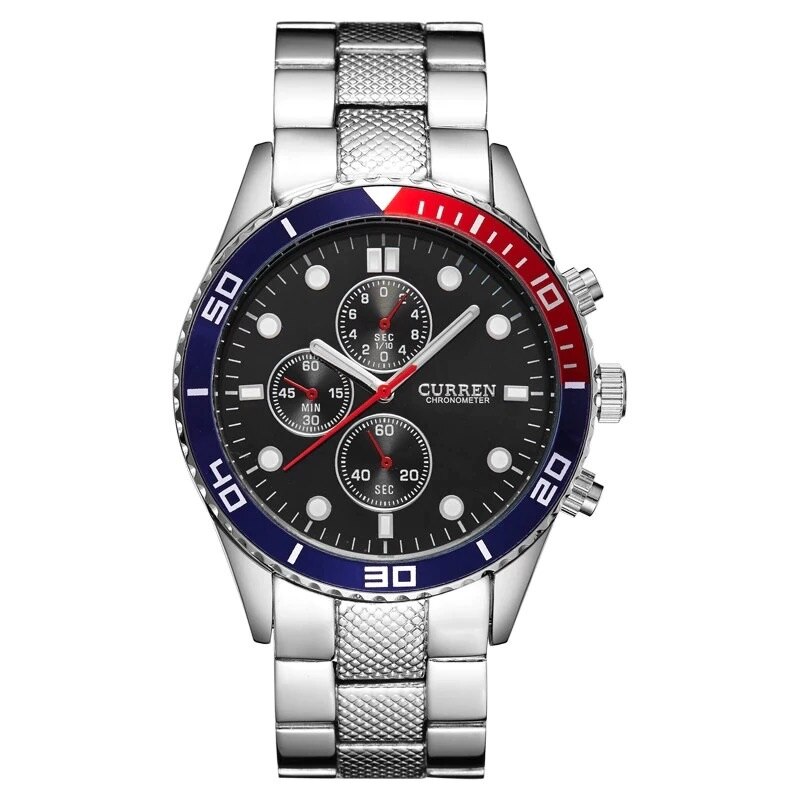 Ceas barbatesc casual Curren JetMaster, argintiu