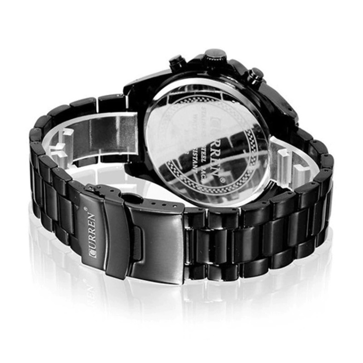 Ceas barbatesc casual Curren Black Mesh, negru
