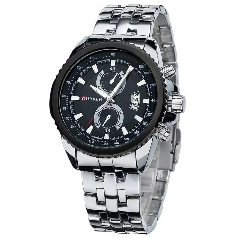 Ceas barbatesc casual Curren GlobeMaster, argintiu