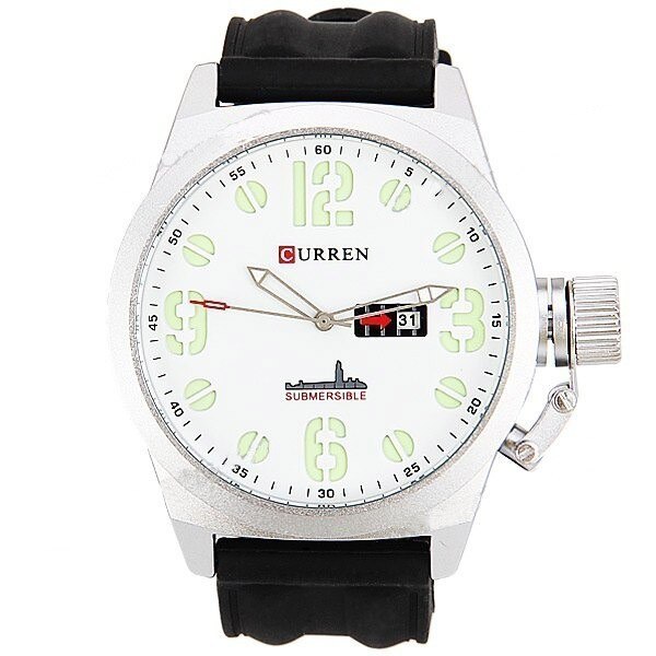 Ceas barbatesc sport Curren Submersible, alb