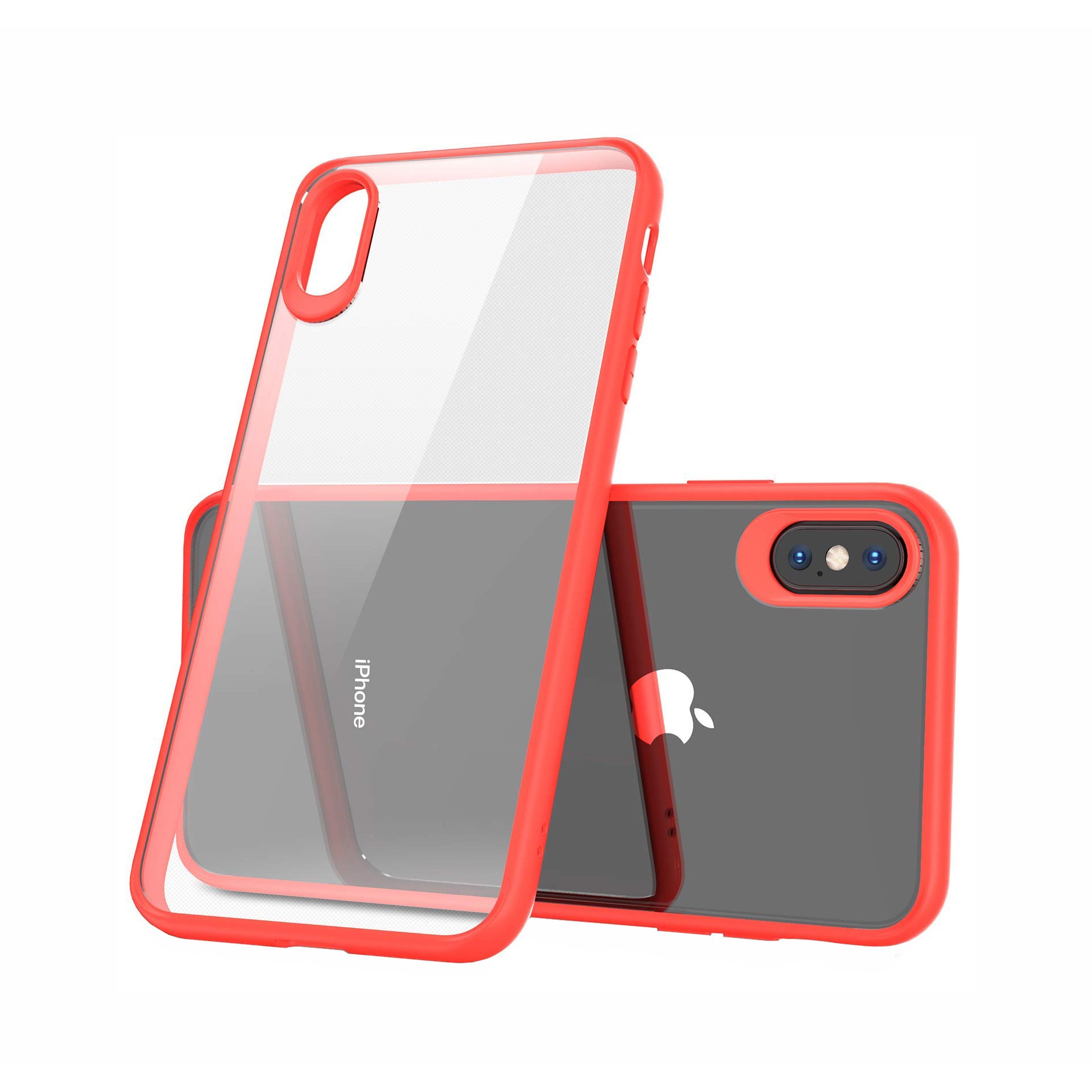 Husa de protectie Hybrid ultra slim pentru iPhone XS, carcasa spate, Antisoc, hardcase, Rosu