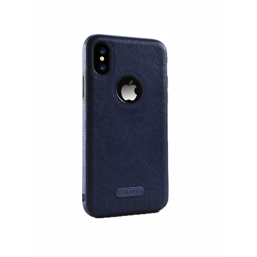 Husa de protectie slim, antisoc iPhone XS, Leather, Blue