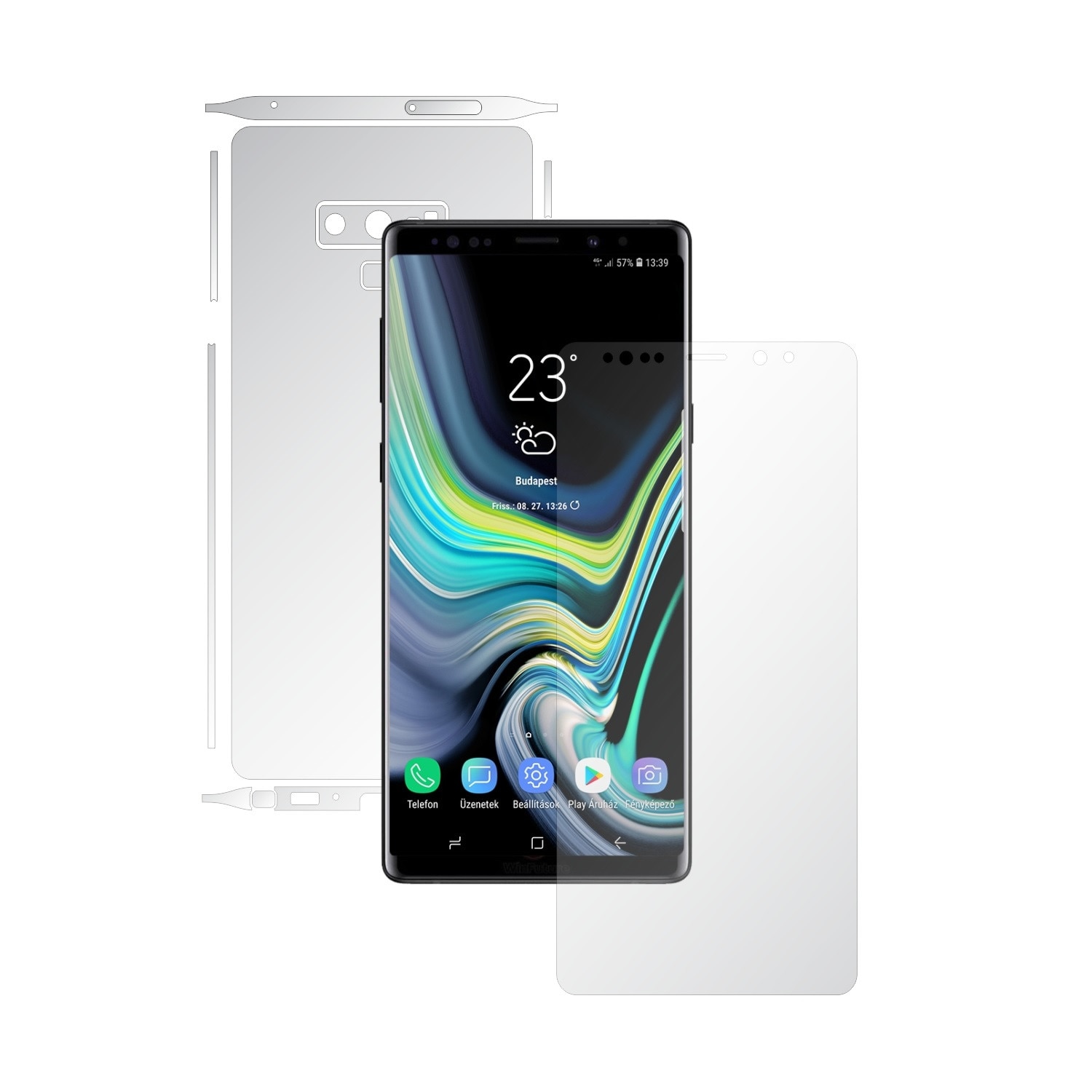 Samsung Note 9 - Folie Protectie Full Body Cover Invisible Skinz AutoRegeneranta, Husa Ultra-Clear cu Acoperire Totala, de tip Skin Adeziv Transparent pentru Carcasa si Ecran