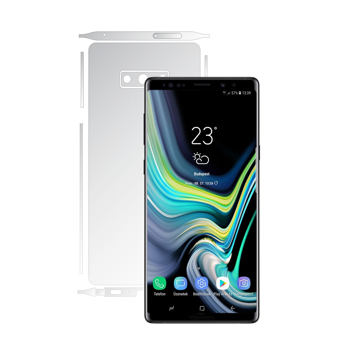 Samsung Note 9 - Folie Protectie Invisible Skinz AutoRegeneranta, Husa Ultra-Clear de tip Skin Adeziv Transparent pentru Carcasa si Laterale