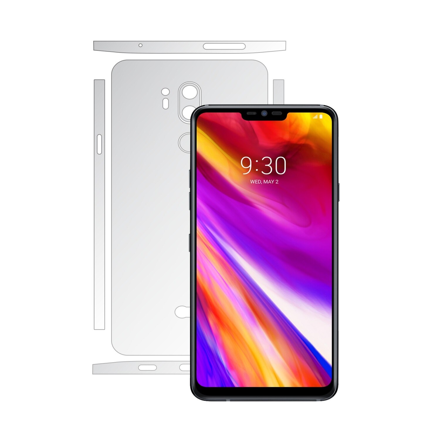 Folie Protectie Invisible Skinz Ultra-Clear AutoRegeneranta, Husa Transparenta de tip Skin Adeziv pentru Carcasa si Laterale, dedicata LG G7 ThinQ