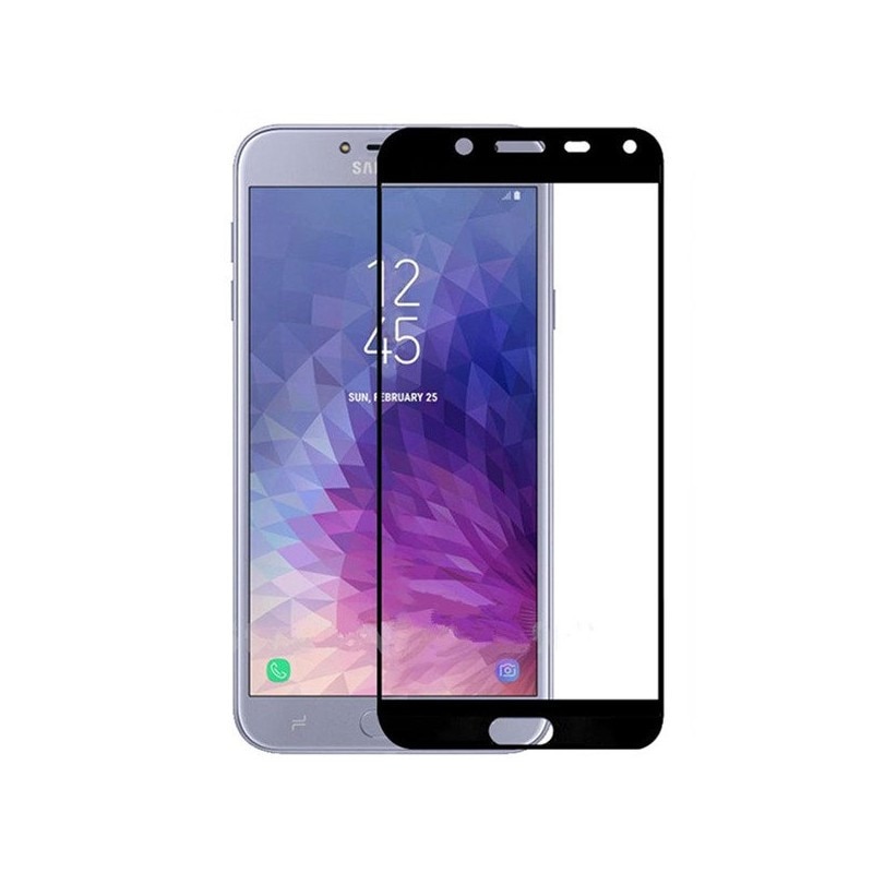 Folie protectie IMPORTGSM pentru Samsung Galaxy J4 2018, Tempered Glass, Full Cover, 5D, Margini Curbate, Full Glue, Neagra