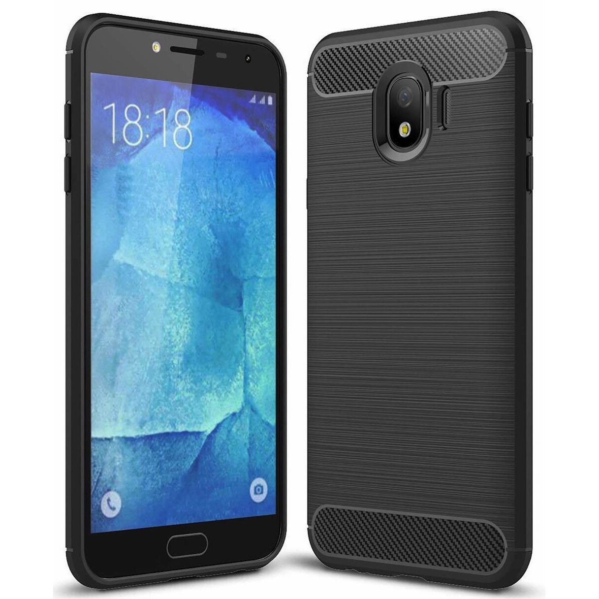 Husa Samsung Galaxy J4 (2018) - Tpu Carbon Fibre Brushed - negru