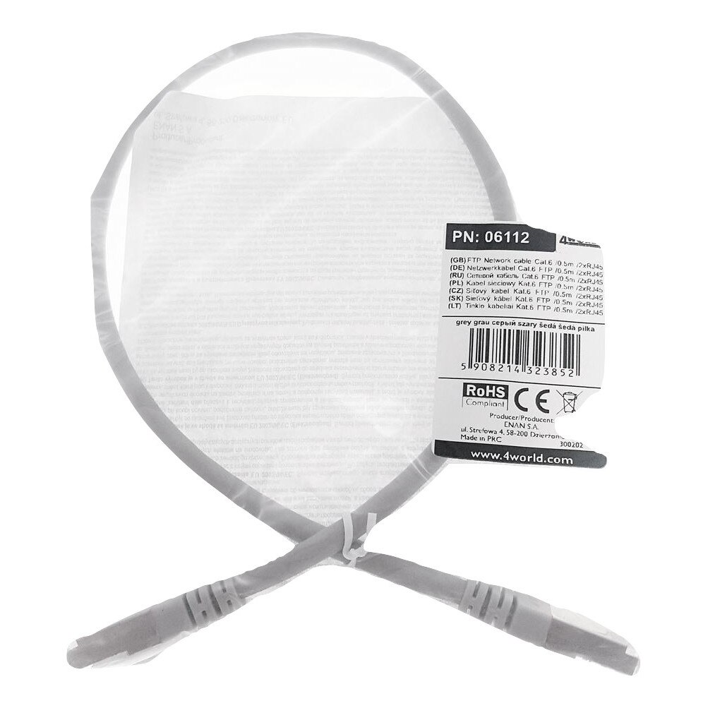 Cablu retea FTP 0.5m CAT6, ecranat gri