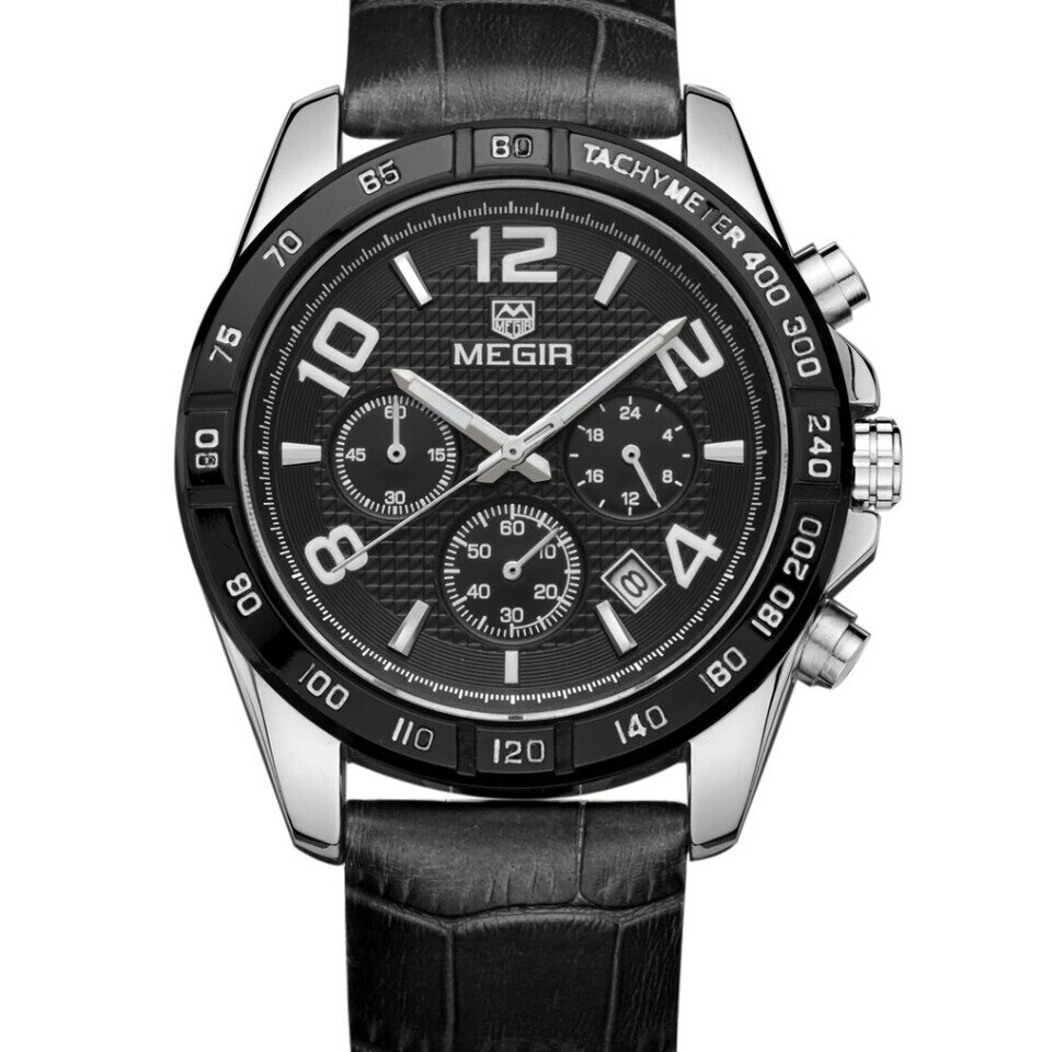 Ceas barbatesc casual Megir M105, analog, cronograf, data