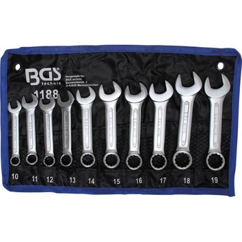 Set chei combinate, scurte 10 - 19 mm 10 piese BGS Set chei combinate, scurte 10 - 19 mm 10 piese BGS