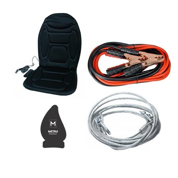 Pachet auto de iarna: Cablu sarcina Otel 2 tone ( tractare sufa stanga chinga ) + Husa scaun auto cu incalzire si masaj cu telecomanda + Cabluri curent baterie 200 A + Odorizant Metru Patrat CADOU Pachet auto de iarna: Cablu sarcina Otel 2 tone ( tractare sufa stanga chinga ) + Husa scaun auto cu incalzire si masaj cu telecomanda + Cabluri curent baterie 200 A + Odorizant Metru Patrat CADOU