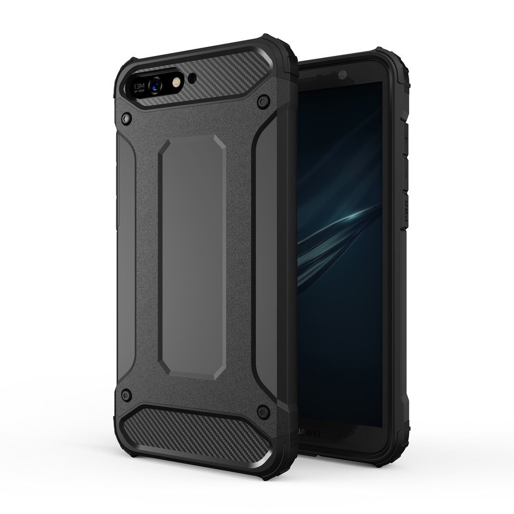 Husa de protectie, Hurtel, Hybrid Armor, pentru Huawei Y6 2018, Negru