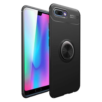 Husa de protectie cu inel magnetic rotativ pentru Huawei Honor 10, din silicon TPU, protectie spate ultaslim, bumper, Negru, BBL543 Husa de protectie cu inel magnetic rotativ pentru Huawei Honor 10, din silicon TPU, protectie spate ultaslim, bumper, Negru, BBL543