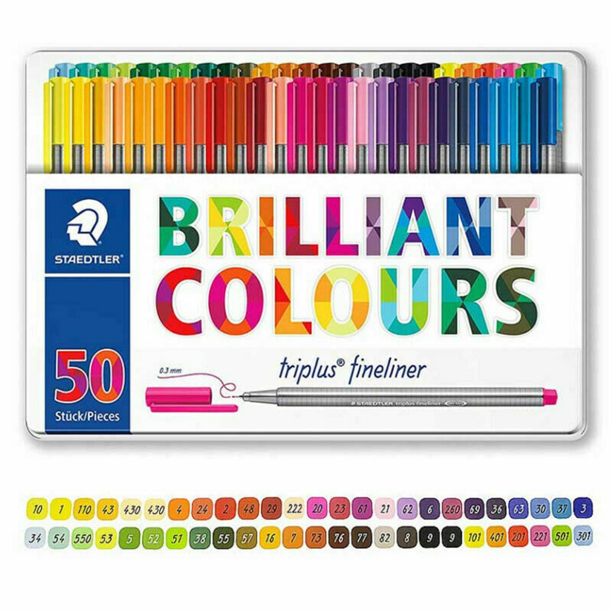 Fineliner triplus Staedtler 0.3 mm, 50 culori /set ST-334-M50