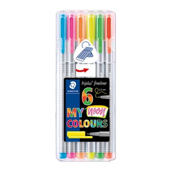 Fineliner triplus Staedtler 03MM 6culori/set Neon ST-334-SB6CS3 Fineliner triplus Staedtler 03MM 6culori/set Neon ST-334-SB6CS3