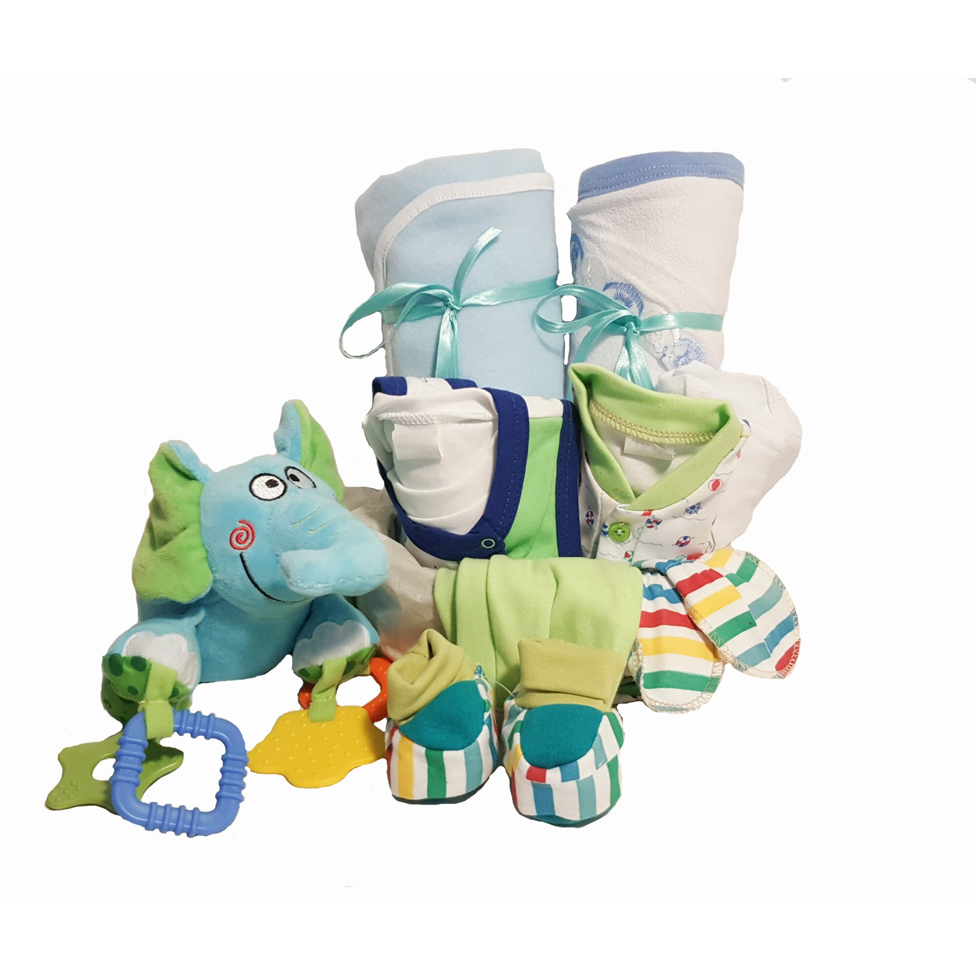Set cadou Handmade Minis Boutique, elefantel bleu, 0-3 luni