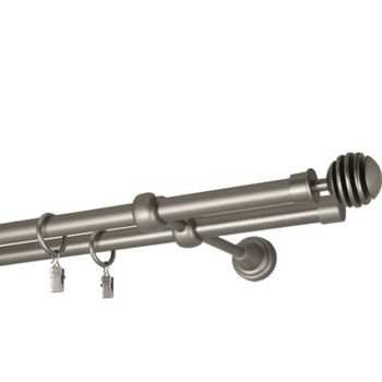 Galerie dubla Saturn, grosime 16mm, crom mat, 160 cm Galerie dubla Saturn, grosime 16mm, crom mat, 160 cm