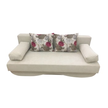 Canapea fixa Roxy, MobAmbient, Crem drept, stofa, 2 perne si 2 cotiere incluse, 200 x 100 cm Canapea fixa Roxy, MobAmbient, Crem drept, stofa, 2 perne si 2 cotiere incluse, 200 x 100 cm