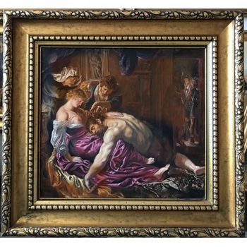 Tablou pictat manual Samson and Delilah reproducere Rembrandt 81x77cm Tablou pictat manual Samson and Delilah reproducere Rembrandt 81x77cm