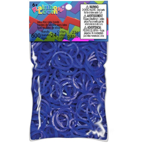 Set Rainbow Loom 600 Elastice Jelly, Albastru Navy