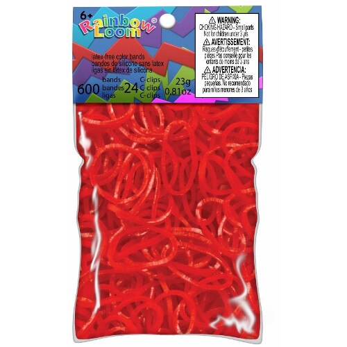 Set Rainbow Loom 600 Elastice Jelly, Rosu