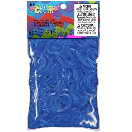 Set Rainbow Loom 600 Elastice Jelly, Albastru Ocean
