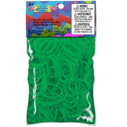 Set Rainbow Loom 600 Elastice Jelly, Verde Lime