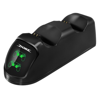 Incarcator DOBE dual charging dock Quick Charge cu indicator LED display pentru Playstation PS4 / Slim / Pro, negru Incarcator DOBE dual charging dock Quick Charge cu indicator LED display pentru Playstation PS4 / Slim / Pro, negru