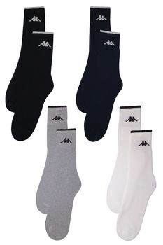 Set 4 sosete Kappa, barbati, negru-bleumarin-gri-alb Set 4 sosete Kappa, barbati, negru-bleumarin-gri-alb