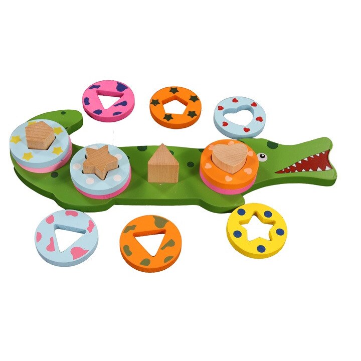 Cuier din Lemn cu Forme Geometrice - Model Crocodil -1183