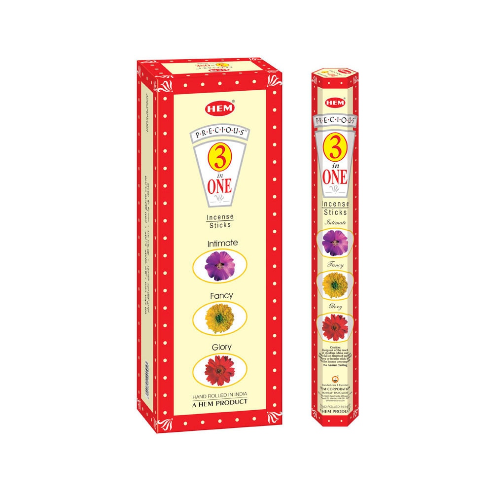 Betisoare parfumate HEM - Precious 3 in 1 (6 seturi x 20buc)