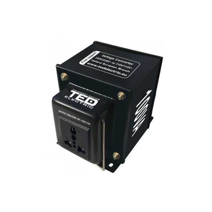 Transformator Convertor 230-220V la 110-115V , 100VA - 70W , Reversibil, TED Electric