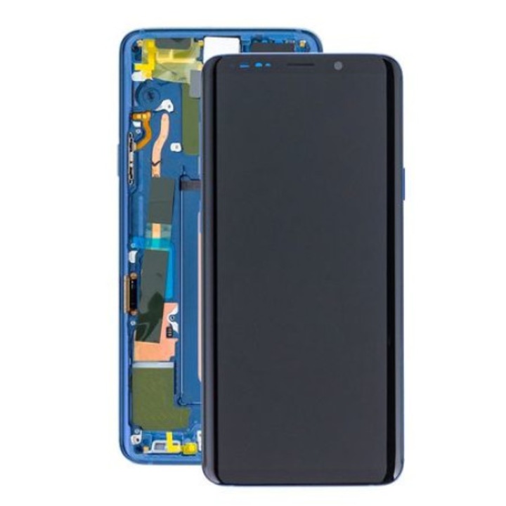 Display Samsung Galaxy S9 Plus G965 cu Touchscreen si Rama, Original Service Pack, Albastru