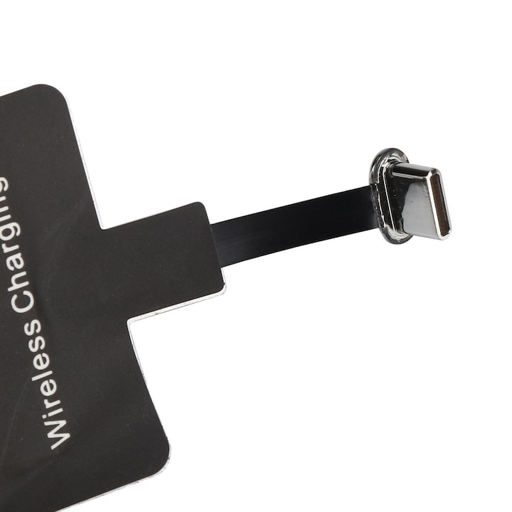 Стикер приемник за безжично зареждане Landfox, USB-C , Черен