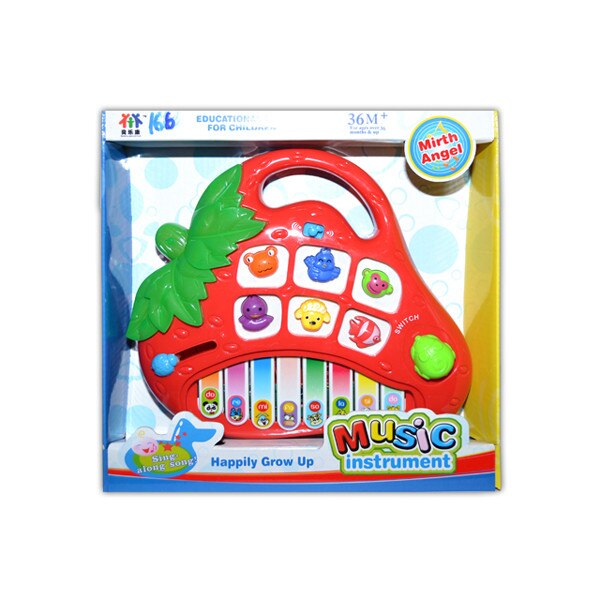 Jucarie Orga muzicala forma Capsuna cu baterii , Robentoys