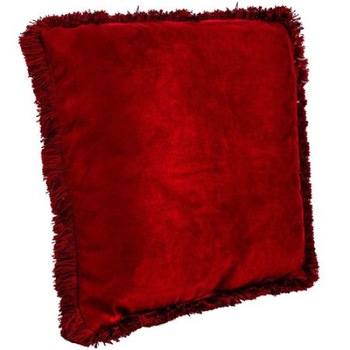 Perna decorativa iMK® cu franjuri, patrata, bordo, 42x42 cm Perna decorativa iMK® cu franjuri, patrata, bordo, 42x42 cm