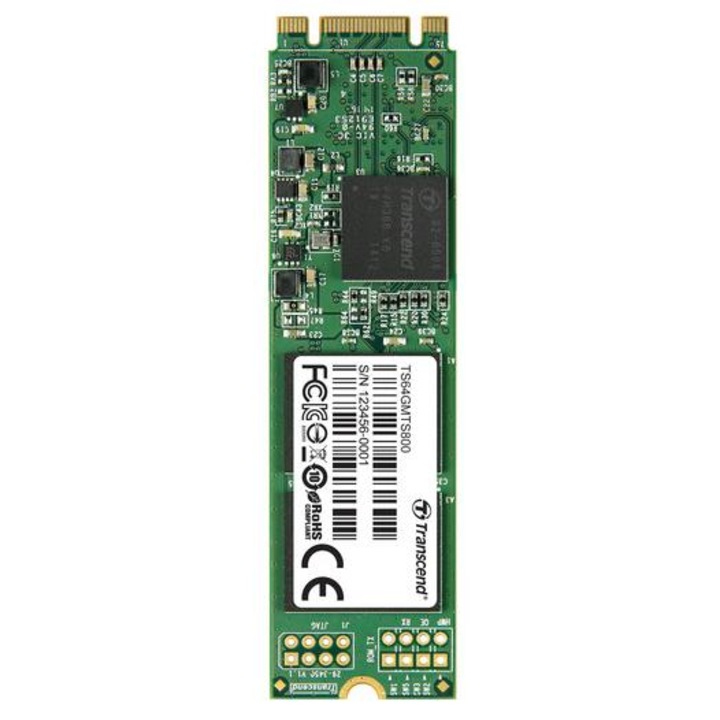 Вътрешен хард диск Transcend SSD M.2 SATA 6GB/s 64GB, MLC (четене/запис; 560/460MB/s) NGFF