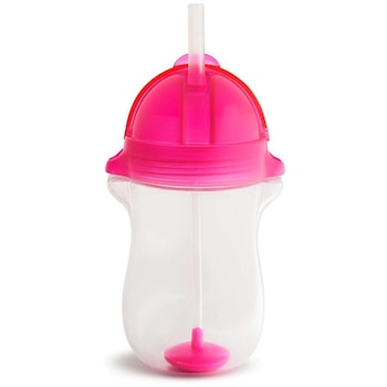 Cana cu pai Munchkin Tip & Sip Any Angle 284 ml, 12L+, Roz Cana cu pai Munchkin Tip & Sip Any Angle 284 ml, 12L+, Roz