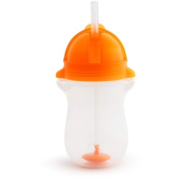 Cana cu pai Munchkin Tip & Sip Any Angle 284 ml, 12L+, Portocaliu Cana cu pai Munchkin Tip & Sip Any Angle 284 ml, 12L+, Portocaliu