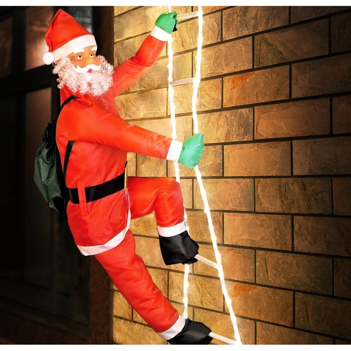 Коледна декоративна фигурка EGO Interiors Santa Claus, 120 см, Червен