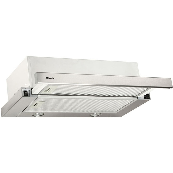 Абсорбатор за вграждане Tornado Storm 700 (60), 1 мотор, ширина 60 см, 3 скорости, абсорбция 700 м3/час, неръждаема стомана