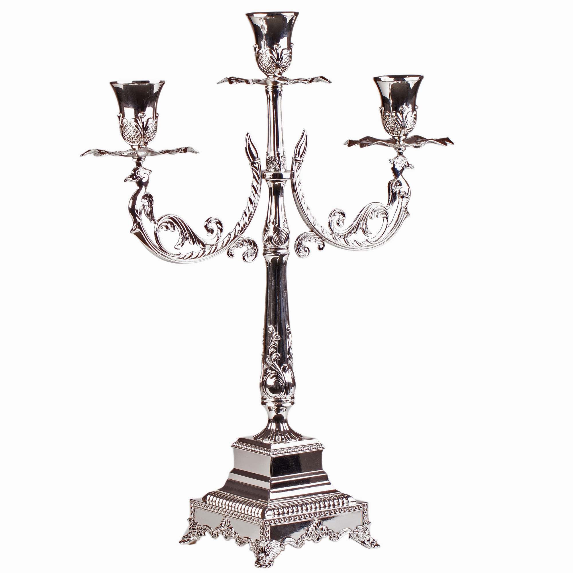 Sfesnic cu trei brate argintat