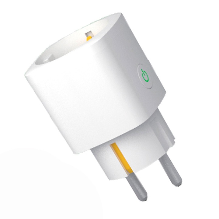 Priza inteligenta Dedal, 16A, Wi-Fi, monitorizare consum, compacta, alba