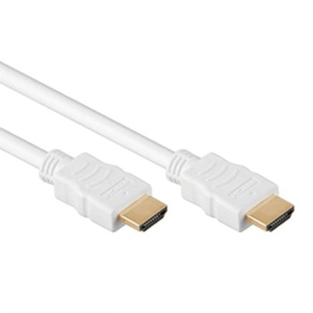 Cablu HDMI 1.4, Schrack, 2x HDMI19 tip A tata, Aur, Alb, 2m Cablu HDMI 1.4, Schrack, 2x HDMI19 tip A tata, Aur, Alb, 2m