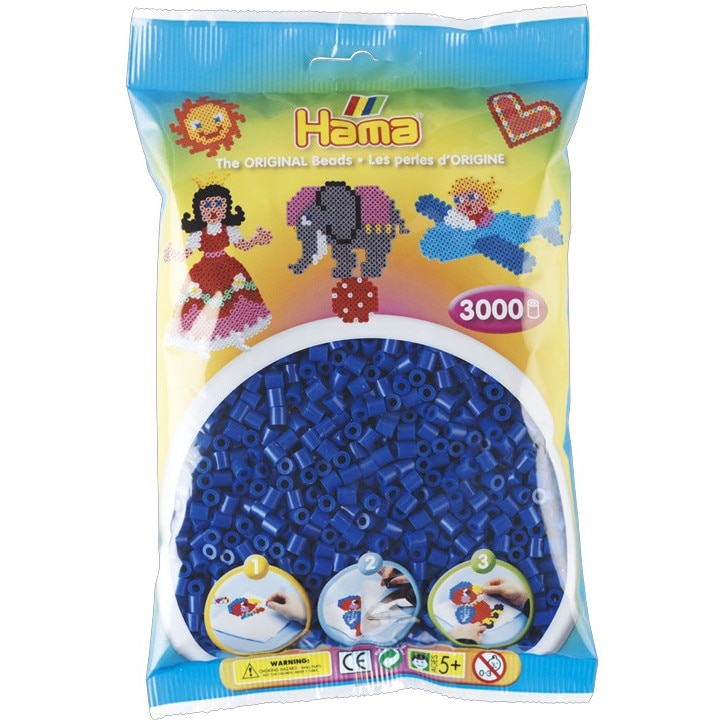 Margele de calcat HAMA MIDI ALBASTRU, 3000 buc in pungulita