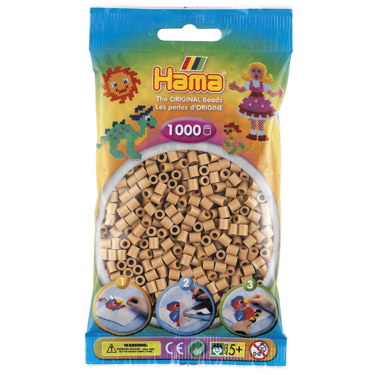 Margele de calcat HAMA MIDI Tan Maro Cafenie, 1000 buc in pungulita
