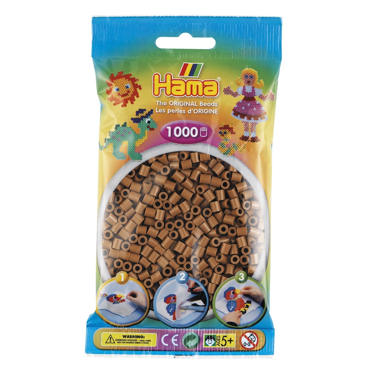 Margele de calcat HAMA MIDI Maro Nugat, 1000 buc in pungulita